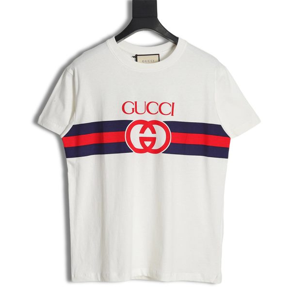 Gucci 23ss interlocking G stripe short sleeves