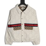 Gucci Double G all-over jacquard patchwork ivory denim jacket