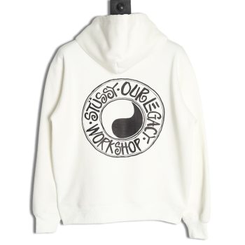 Stussy Tai Chi logo printed hooded plus fleece hoodie