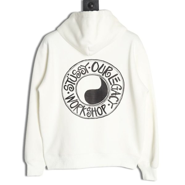 Stussy Tai Chi logo printed hooded plus fleece hoodie