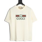 Gucci Double G stripe embroidered short sleeves