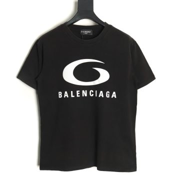 Balenciaga white ring logo print short-sleeved T-shirt