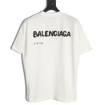 Balenciaga Hand-painted graffiti print washed short-sleeves