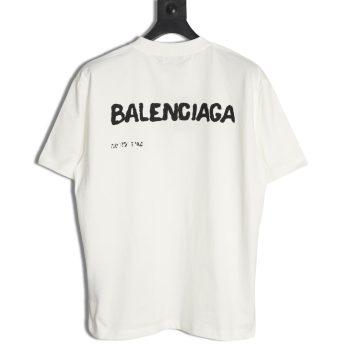 Balenciaga Hand-painted graffiti print washed short-sleeves