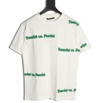 Louis Vuitton green foam lettering round neck short-sleeved T-shirt