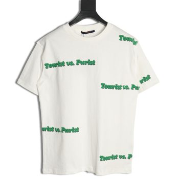 Louis Vuitton green foam lettering round neck short-sleeved T-shirt
