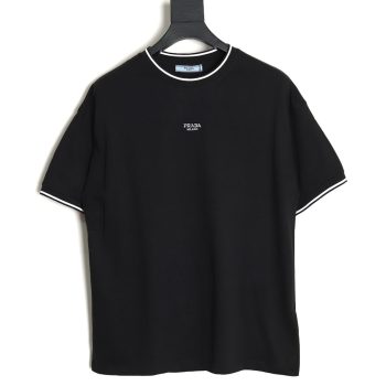Prada 24ss embroidered lettering short sleeves