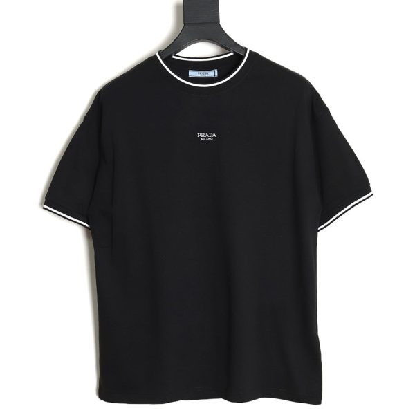 Prada 24ss embroidered lettering short sleeves
