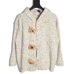 13De Marzo horn button hooded cardigan sweater