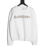 Burberry Check Lettering Embroidery Knitted Pullover