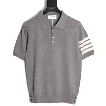 Thom Browne Knitted Four-Bar Polo Short Sleeve T-Shirt TSK1