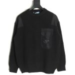 Prada triangle logo iron plate knitted pullover sweater