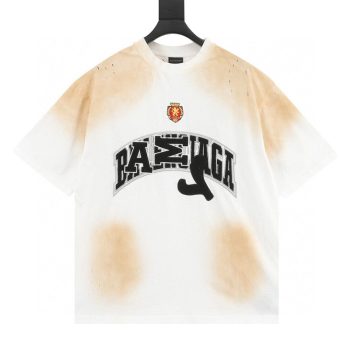 Balenciaga industrial style embroidered crew neck short sleeves