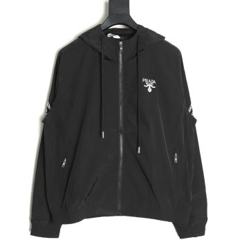 Prada Embroidered Logo Zip-Up Jacket TSK1