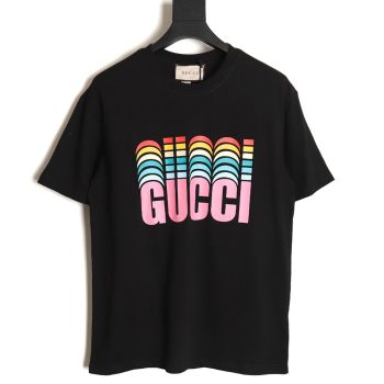 Gucci classic rainbow logo wide T-shirt TSK1