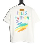 Louis Vuitton hand-painted colorful logo graffiti short-sleeved T-shirt