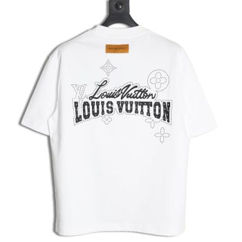 Louis Vuitton Laminating Lettering Hot Diamond Short Sleeves