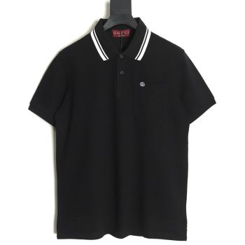 Gucci Pocket Double G embroidered short-sleeved polo shirt TSK1