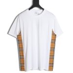 Burberry B logo embroidered plaid patchwork T-shirt