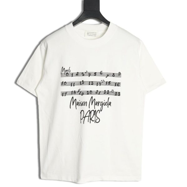 Maison Margiela musical note letter print short-sleeved T-shirt
