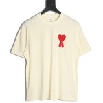 Ami Paris Towel Embroidered Heart Short Sleeve T-shirt