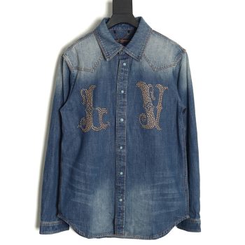 Louis Vuitton Rivet Lettering Denim Shirt Jacket