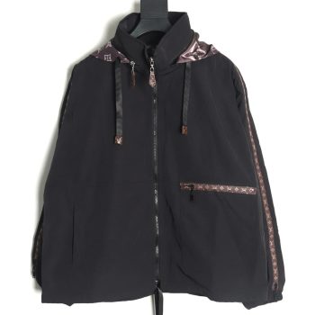 Louis Vuitton monogram patchwork trench coat zipper jacket