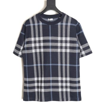 Burberry 24ss check knitted short-sleeved T-shirt TSK2