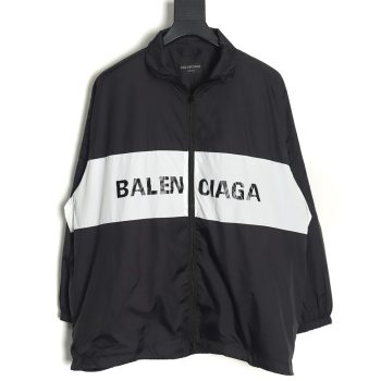 Balenciaga patchwork slogan windbreaker jacket