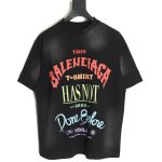 Balenciaga letter foam print washed distressed short-sleeved T-shirt TSK2