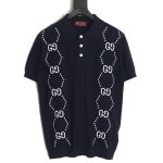 Gucci Double G jacquard cable-knit Polo short sleeves TSK1