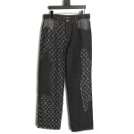 Louis Vuitton co-branded NIGO patchwork contrast denim trousers