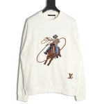 Louis Vuitton Western Denim Heavy Embroidery Crewneck Sweatshirt