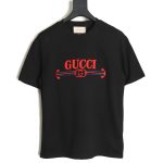 Gucci 24ss embroidered letter print short sleeves TSK1