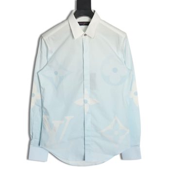 Louis Vuitton Gradient Lettering Floral Long Sleeve Shirt