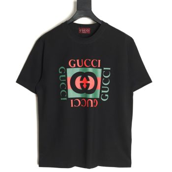 Gucci Square Letter Print Short Sleeve T-Shirt TSK1