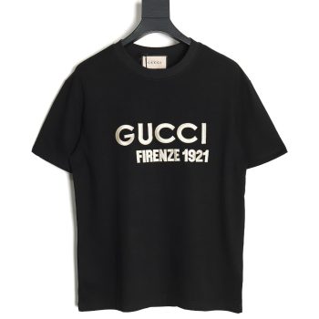 Gucci classic 1921 letter embroidered logo pattern short sleeve TSK1