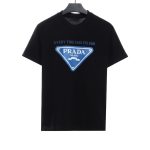 Prada blue triangle print short sleeves