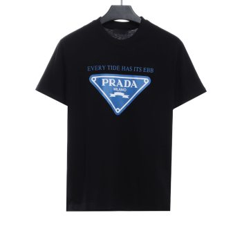 Prada blue triangle print short sleeves