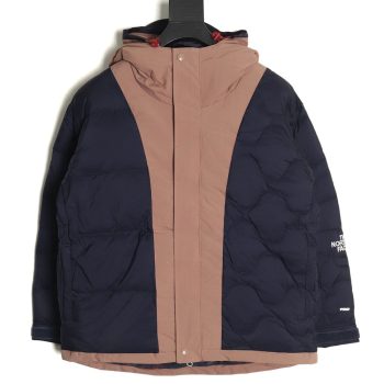 The North Face colorblock print zip-up hooded down jacket TSK1