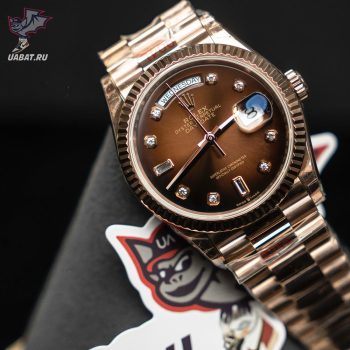 Rolex - DayDate 36mm Flt Pres RG/RG Brown Diam EWF A3255 Mod