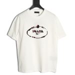 Prada hand-painted badge 3D embroidery short sleeves