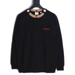 Burberry color block crew neck monogram embroidered long sleeve sweatshirt