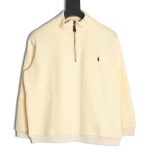 Ralph Lauren Embroidered Logo Half Zip Brushed Sweatshirt
