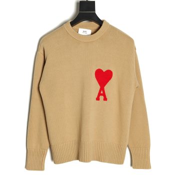 AMI PARIS 21FW Heart Embroidered Round Neck Sweater TSK4