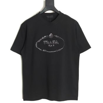 Prada hand-painted badge 3D embroidery short sleeves TSK1