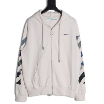 OFF-WHITE Monet oil painting printed zipper hoodie