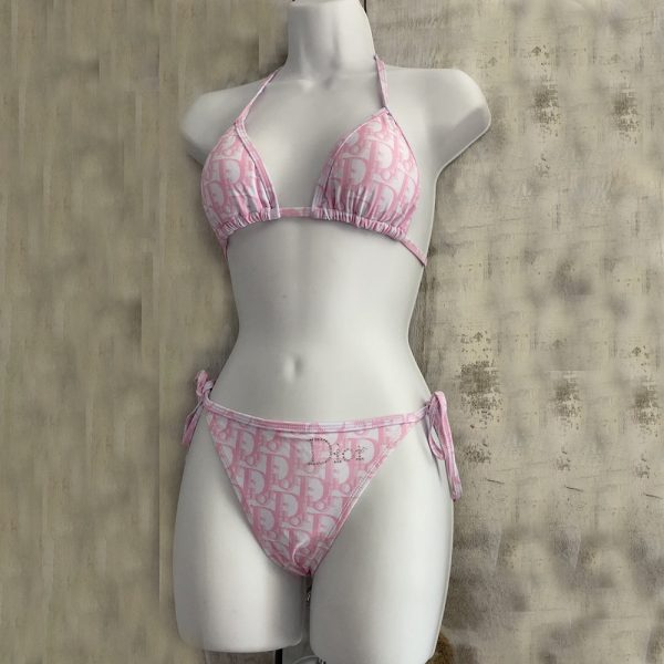 Christian Dior Pink Monogram String Bikini