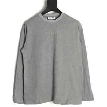 Miu Miu Embroidered Cotton Long Sleeve T-Shirt TSK1