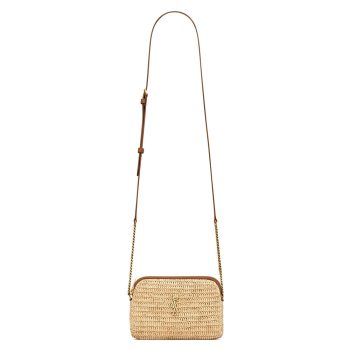 Saint Laurent gaby zipped pouch in raffia Bags 774293 18*13*3.5cm